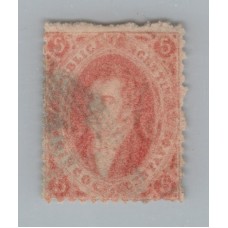 ARGENTINA 1864 GJ 19e RIVADAVIA ESTAMPILLA DE 1ra TIRADA CON VARIEDAD PAPEL DELGADO CON DOBLE IMPRESIÓN ? IGUALMENTE NO VALORADA ASI MUY LINDO CLASICO U$ 36